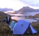 two tents with Mari